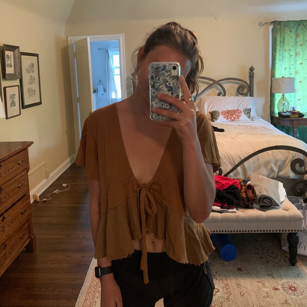 Rust-Colored Short Sleeve Shirt